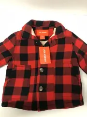 Joe Fresh Baby Boy Toddler Sherpa Lined Red Check Plaid Coat Jacket Size 3 631