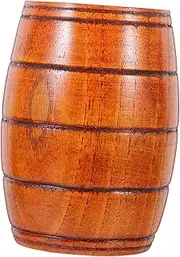 IMIKEYA Wooden Barrel Beer Mug Unique Drinking Mug for Beer Water Tea Reusable Cup for Home Office Travel Outdoor Use Elegant Grain Design