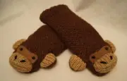 deLux ~ Monkey MITTENS knit FLC LINED brown small ADULT animal glove costume ape