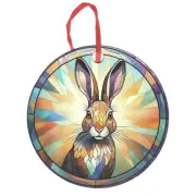 Belgian Hare Burst of Colors Background Holographic Rabbit Ornament