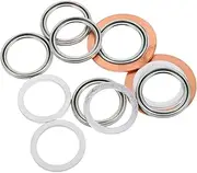 12pcs Transmission Oil Drain Gasket Differential Crush Washer Transfer Case Gasket Differential Seal Rear Differential Oil Gasket Differential Gear Oil Seal Axle Seal Gasket Metal