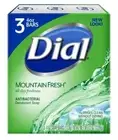 Dial Antibacterial Bar Soap, Mountain Fresh, 4 Ounces Each, 3 Bars