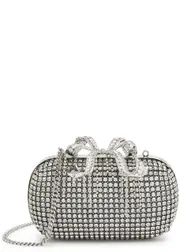 Self-portrait Crystal-embellished Chainmail Clutch - Silver ONE SIZE