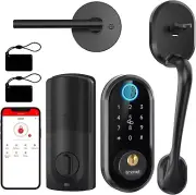 Smart Front Door Lock Set: SMONET Keyless Entry Door Lock Deadbolt with Handl...