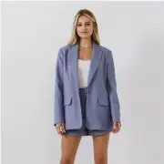 Endless Rose Single Breasted Blazer Size Small NWT Blue One Button