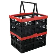 16 Quart Collapsible Storage Crate with Handles, Plastic Folding Storage Bask...
