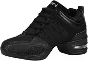 [HOBTEC] Sports Dance Shoes Women - Womens Mesh Split Sole Lace Up Shoe Teaching Practice Sneakers Comfy Slip Resistant Trainers Jazz Ballroom