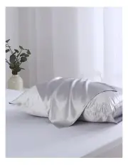 [Natural Home] 25 Momme Standard Luxe Mulberry Silk Pillowcase 2 Pack in Grey