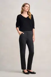 Tapered Ponte Pant - Greyscale Check