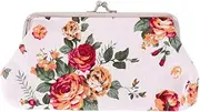[SAFIGLE] Pattern Clasp Canvas Wallet Retro Embroidered Purse Floral Closure Women's Pencil Case