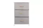 Ovela 3 Drawer Storage Chest (Light Grey), Dressers & Chests of Drawers,