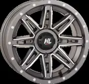 HL22 Wheel Gun Metal Gray 14x7 4/156 4+3 +10mm Polaris RZR RS1 18-21