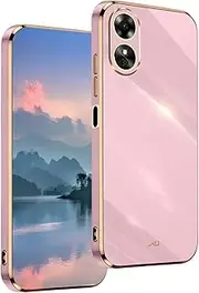 [UPLAI] Case for Oppo A17 / Oppo A17K, Ultra Thin Shockproof Mobile Phone Case with Fashion Electroplating Design, Premium TPU and Soft Silicone Protective Case (Purple)