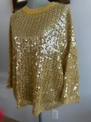 NWT $ 4500 Brunello Cucinelli Jute Fish Scale Paulette tunic top blouse sz 3XL