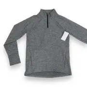 Zella Girls Gray Partial Zip Pullover Long Sleeve Activewear Top Size L 10/12