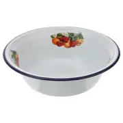 Retro Enamel Soup Bowl Sturdy Food Storage Salad Tableware Dinner Sets Nesting B