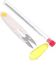 1 Set Big Eye Beading Needles with Scissors for Effortless Jewelry Making DIY Supplies for Necklaces Bracelets and Anklets Open Bead Needle Design for Easy Threading