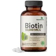 Biotin 10,000 MCG High Potency Tablets Supports Healthy Hair, Skin & Nails & ...