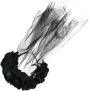 [Minkissy] Black Gauze Cloth Headband Simulation Rose Flower Headwear for Women Headbands for Women Fascinators for Women Hair Accessories
