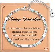 [IKIATY] Tiny Beaded Bracelet Gifts for Teen Girls Women, Christmas Stocking Stuffers Easter Birthday Valentines Day Gifts with Inspirational Card