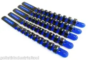 5 GOLIATH INDUSTRIAL 1/2" ABS PLASTIC SOCKET RAIL HOLDER ORGANIZER BLUE SR12BB