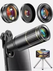 CoPedvic Phone Camera Lens Set 4K HD Wide Angle, 25xMacro, 22xTelephoto, Tripod