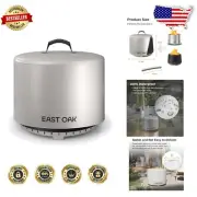 21'' Waterproof Fire Pit Cover - Heavy Duty Outdoor Protection in Light Gray