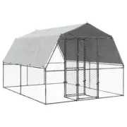 Outdoor Chicken Coop Walk-in Large Backyard Hens Cage Hutch Run Roof Cover House