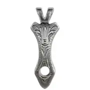 Western Antique Silver Concho Split Pendant Adapter