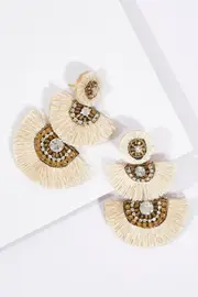 Triple Hanging Tassel Earrings--ZOD-AE1898