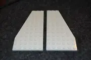 (2 - [1 Pair]) 6x12 White Corner / Wing Plate Bricks ~ New Lego Parts