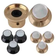 3x Gold/Black Shell Pearl Top Top Hat Metal Knobs for Electric Guitar 6.5mm
