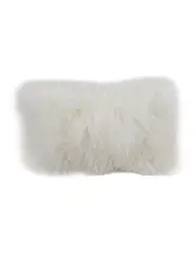 Naturally Sheepskins Long Wool Mongolian Sheepskin Cushion Cover in Ivory