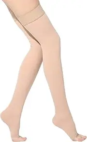 Ztl Thigh High Compression Stockings Women Men, 30-40 mmHg Medical Grade Gradient Compression Socks with Silicone Band, Treatment Swelling, Varicose Veins, Edema (Open Toe/Closed Toe/Footless)