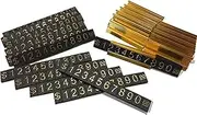 QIQIHOME Counter Stand Label Tag Metal Arabic Price Tag Adjustable Sale Price Display Stand for Retail Shop 12 Sets (Gold)