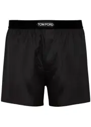 Tom Ford Stretch Silk Boxer Shorts in Black, Luxury Men's Loungewear, Soft Silk Fabric, Comfortable Fit - S S