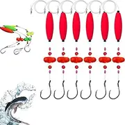 Visulong Catfish Fishing Set, Chunky Rigs Catfishs with Double Rattle Beads 3/6/9 Pcs, 6/0 8/0 Takedown Consists for Catching Big Catfishs Carp