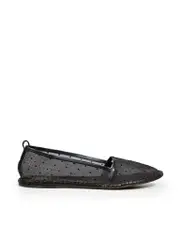 Black Mesh Polkadot Espadrilles