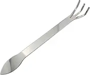 HSCGIN Garden Harrow Stainless Steel Root Rake 3-Prong Loosen Soil Bonsai Tree Tools with Ergonomic Handle for Outdoor, Silver