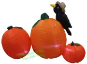 5' Inflatable LED Thanksgiving Pumpkin Patch Scene w/ Crow Yard Decoration