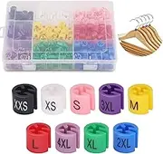 Mardatt 290Pcs Clothes Hanger Color-Coding Garment Size Markers Tags Kit - 9 Sizes From XXS to 4XL With Sturdy Storage Box