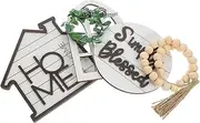 1 Set Rustic Tray Adornments Farmhouse Sign Decor for Home for Seasonal Displays Housewarming and Festive Celebrations
