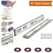 Alloy Steel 12 Inch Drawer Slide Glides - Full Extension & Soft Close, 6 Pairs