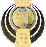 PME Round Cake Pans 6, 8, 10-Inch x 4-Inch Deep, Set of 3, Silver, RNDB68104