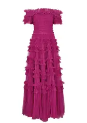Needle & Thread Lisette Tulle Gown - Dark Pink - 18 (UK18 / Xxl) 18 (UK18 / XXL)