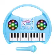 Kidplokio Kids Keyboard Piano with Microphone Lights Music Sounds, Blue, Boys