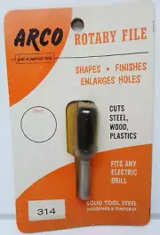 Vintage ARCO Rotary File for Electric Drills #314 Shapes Finishes Enlarges Italy