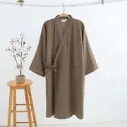 Men Bathrobe Japanese Night Robe Sleepwear Kimono Dressing Gown Yukata Pajamas