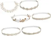 HAMPPLIES 6Pcs Headbands Newborn Hair Accessories Soft Lace Floral Design Non Slip Elastic for Comfortable Fit for Photography and Daily Wear