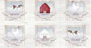 Quilting Treasures - Farm Life Elements Quilting Panel - Barn, Cows, Chickens